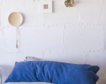 Linen Body Pillow Cover: Handmade Long Pillowcase with Flange