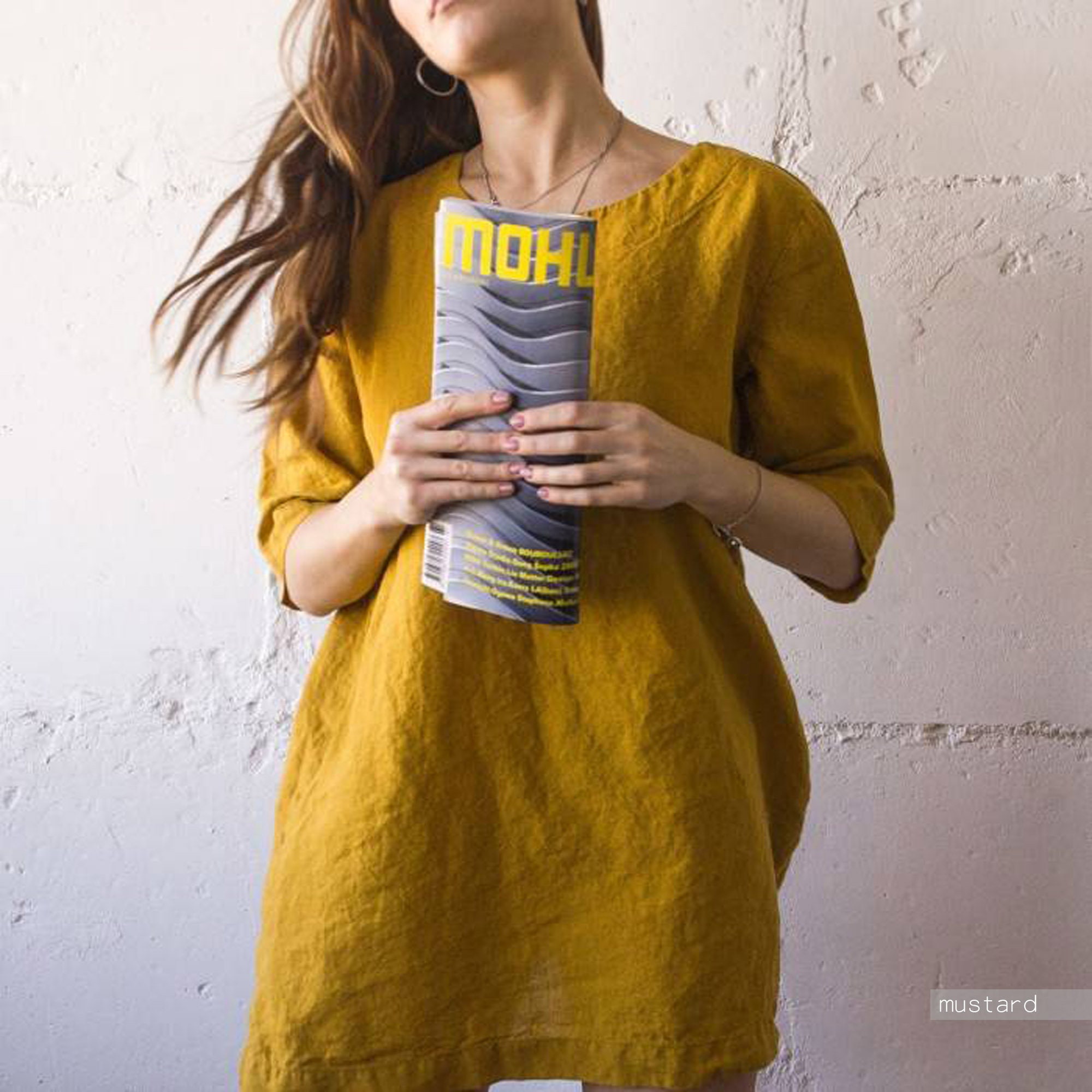 LINEN DRESS Linen SHORT dress lounge 
