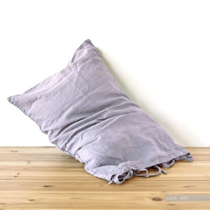 Linen Pillowcase with Ties: Stonewashed Organic Linen, Envelope Closure image 8