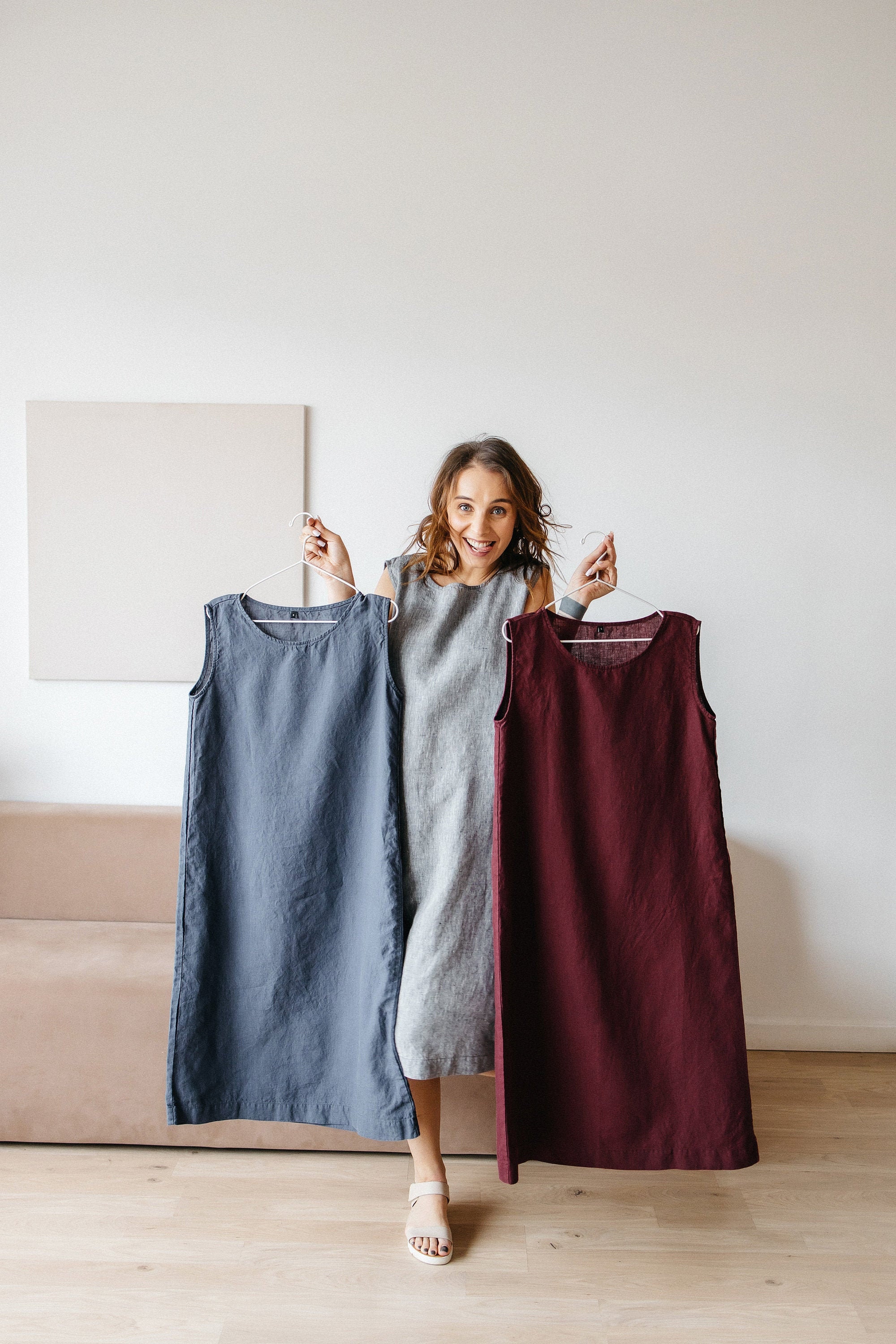 Linen Tank Dress - Etsy