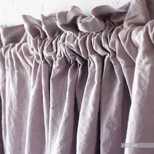 Custom Linen Curtain Panel with Rod Pocket & Ruffle Header image 8