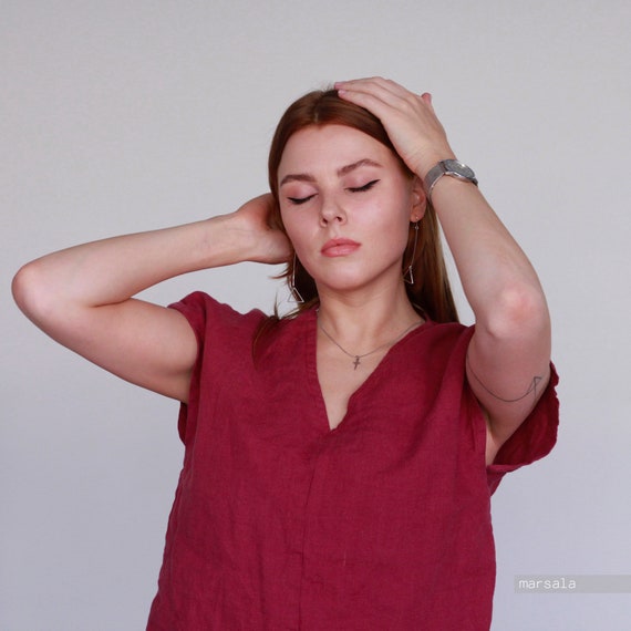 Womens linen summer tops sales