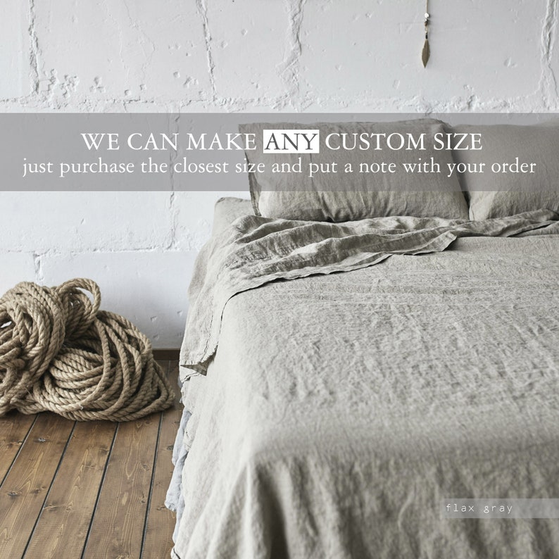 Linen SHEET FLAT, bed sheet, Queen sheet, King sheets, or Twin size sheet. Natural color linen bedding Pre washed handmade by Lenoklinen image 5