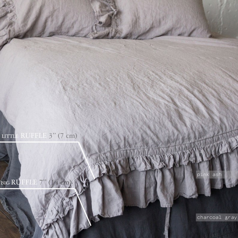 quilt DUVET COVER comforter RUFFLE duvet cover linen bedding comforter, linen duvet cover, comforter set, queen quilt boho duvet cover image 5