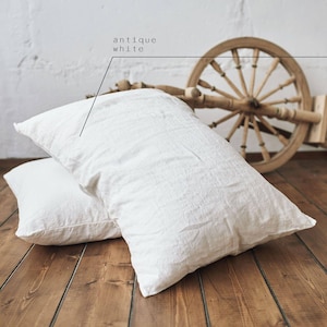 Soft Washed Linen Pillowcase: European Organic Linen, Envelope Closure image 1