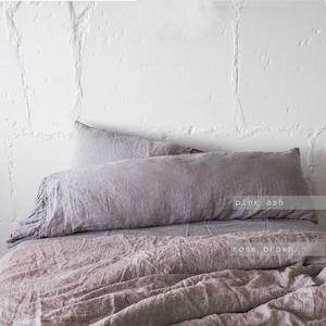 Linen body pillow cover, linen pillowcase, boudoir pillow, lumbar pillow cover, custom body pillow with RUFFLE, body pillows throw pillow
