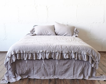 quilt DUVET COVER comforter RUFFLE duvet cover linen bedding comforter, linen duvet cover, comforter set, queen quilt  boho duvet cover