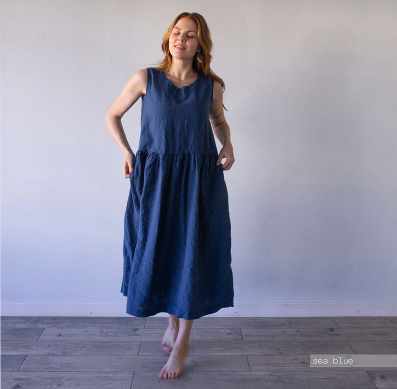 OVERSIZED DRESS loose oversized dress, wide maternity dress, 100% linen, loose summer dress, long summer dress, long wide dress, Len.Ok image 6