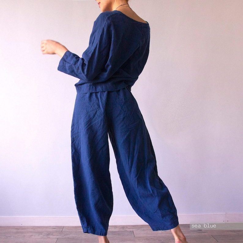 Linen Harem Pants: Unisex Baggy Yoga Pants image 8