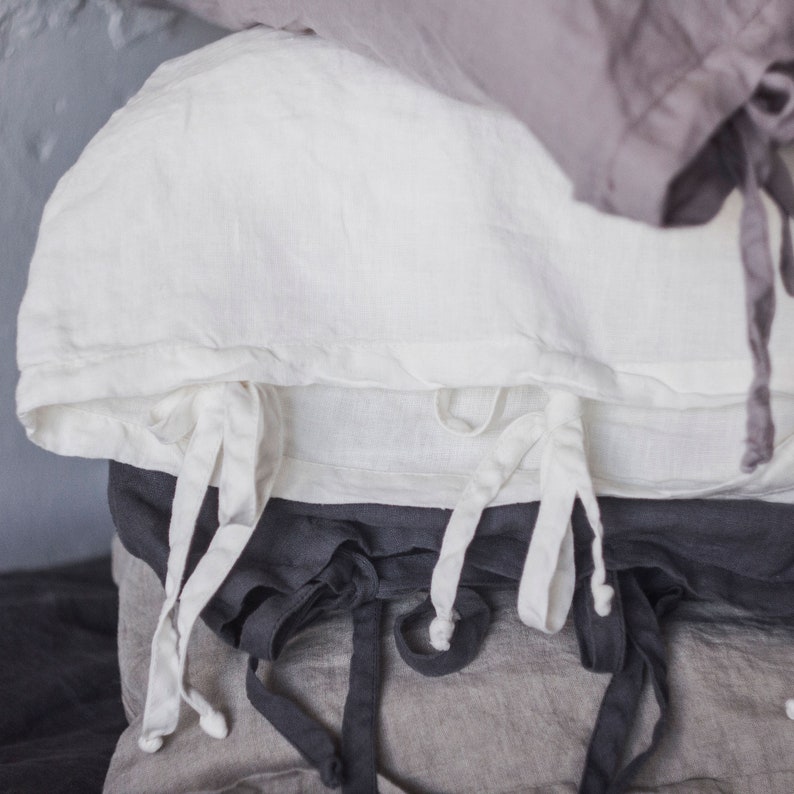 DUVET COVER queen, TIES duvet cover king, linen duvet cover , 100