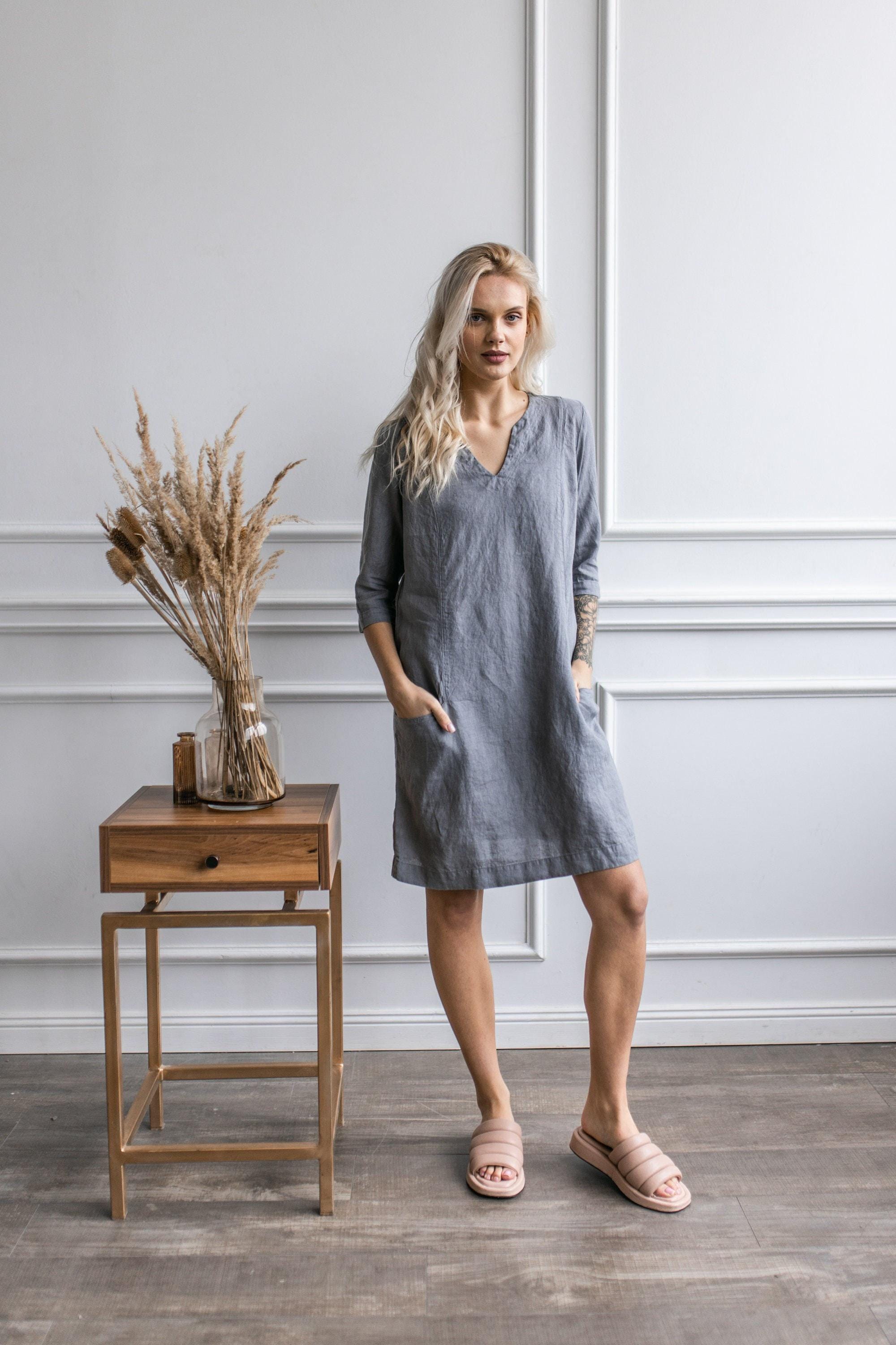light grey shift dress maternity-lace