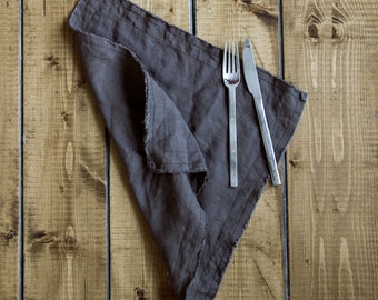 LINEN NAPKIN set / softened linen napkins  towel / fringe napkins / washed linen table / stonewashed linen / table linen / handmade Len.Ok