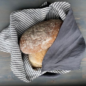 Linen Lunch Bag, linen japanese bag, natural bread bag, linen bento bag has base 8, 10 or 12 in 31 colors image 7