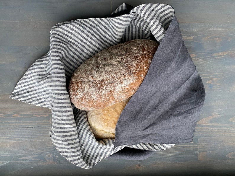 Linen Lunch Bag, linen japanese bag, natural bread bag, linen bento bag has base 8, 10 or 12 in 31 colors image 7