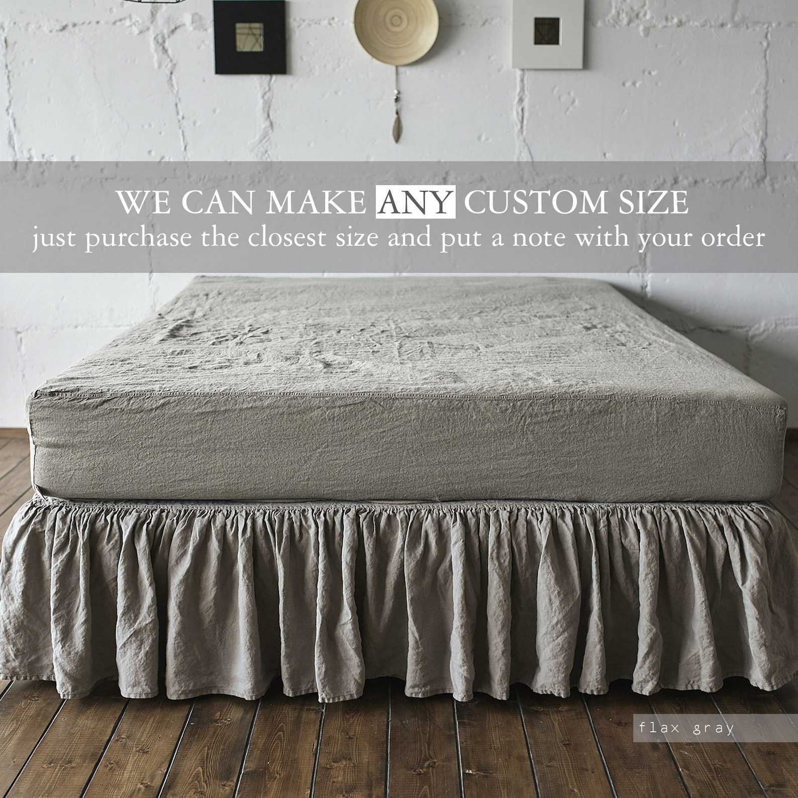 Linen FITTED SHEET Queen, King Fitted Sheet Linen Bedding by Lenoklinen