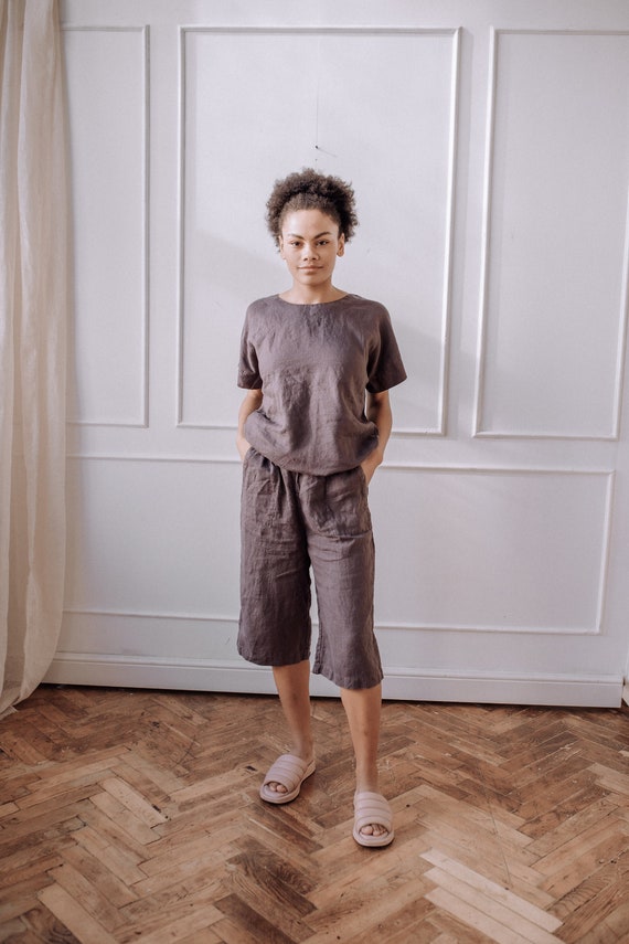 2024 Japanese style simple short women female 100% cotton gauze short  sleeve trousers ladies pajamas