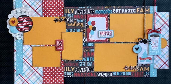 The Best Moments are With You - Magic - Disney Inspired 2 page Scrapbooking layout Kit or Premade Scrapbooking Pages