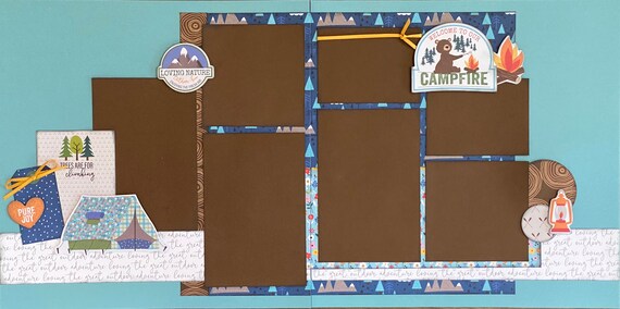 Welcome to Our Campfire - Trees are Made for Climbing 2 Page Scrapbooking layout Kit or Premade Scrapbooking Pages
