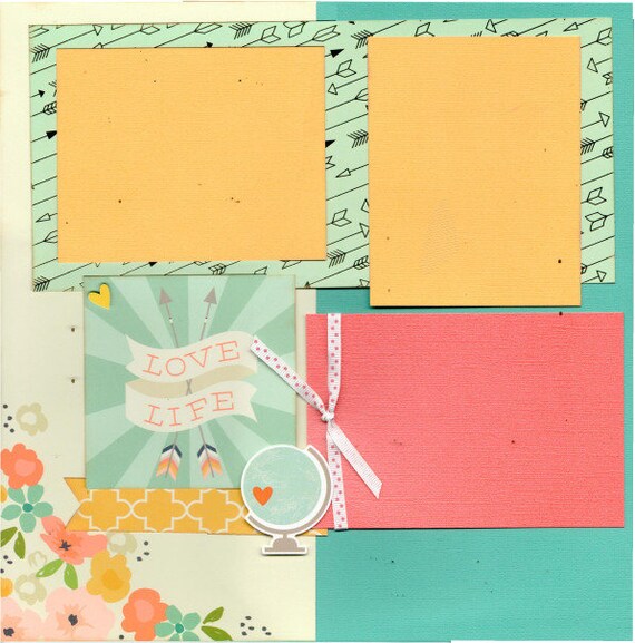 Love Life 2 page Scrapbooking Layout Kit Throw Kindness around like Confetti