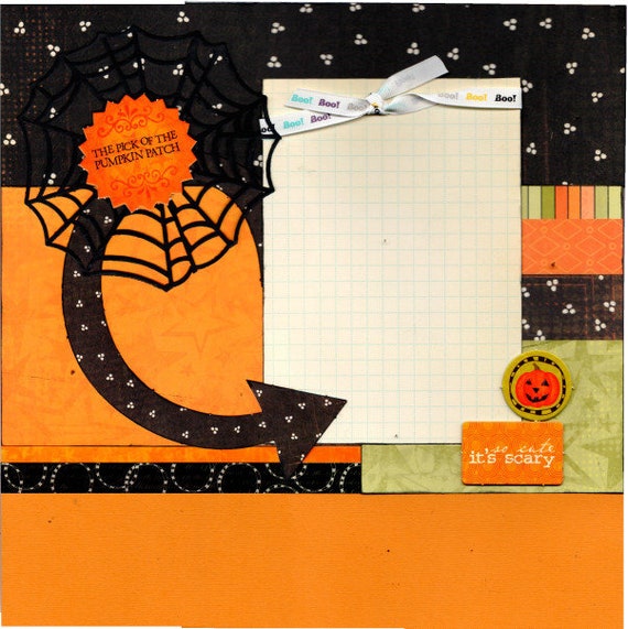 Pick of the Pumpkin Patch - It's so Cute it's Scary - Halloween 2 Page Scrapbooking Layout Kit or Premade Pages