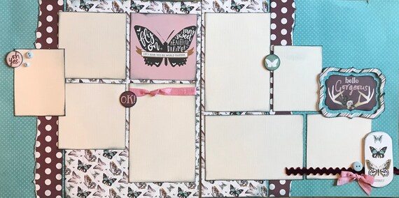 Let's Soar this Big World Together - Hello Gorgeous 2 Page Scrapbooking Layout Kit or Premade Scrapbooking Pages
