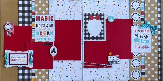When You Wish Upon a Star - Disney Inspired 2 page Scrapbooking layout Kit or Premade Scrapbooking Pages