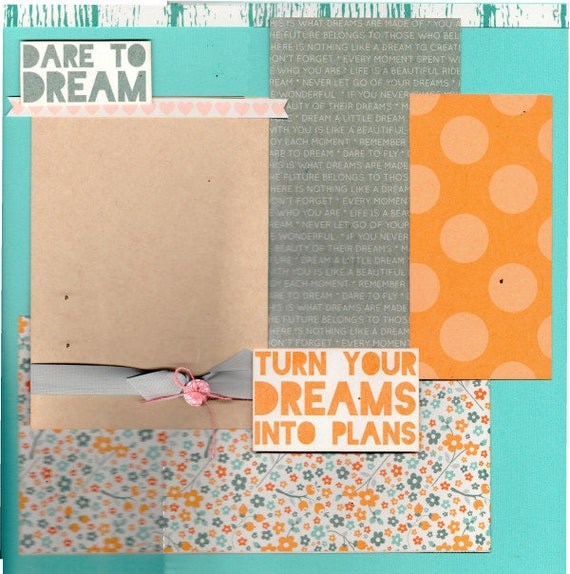 Dare to Dream 2 Page Scrapbooking Layout Kit