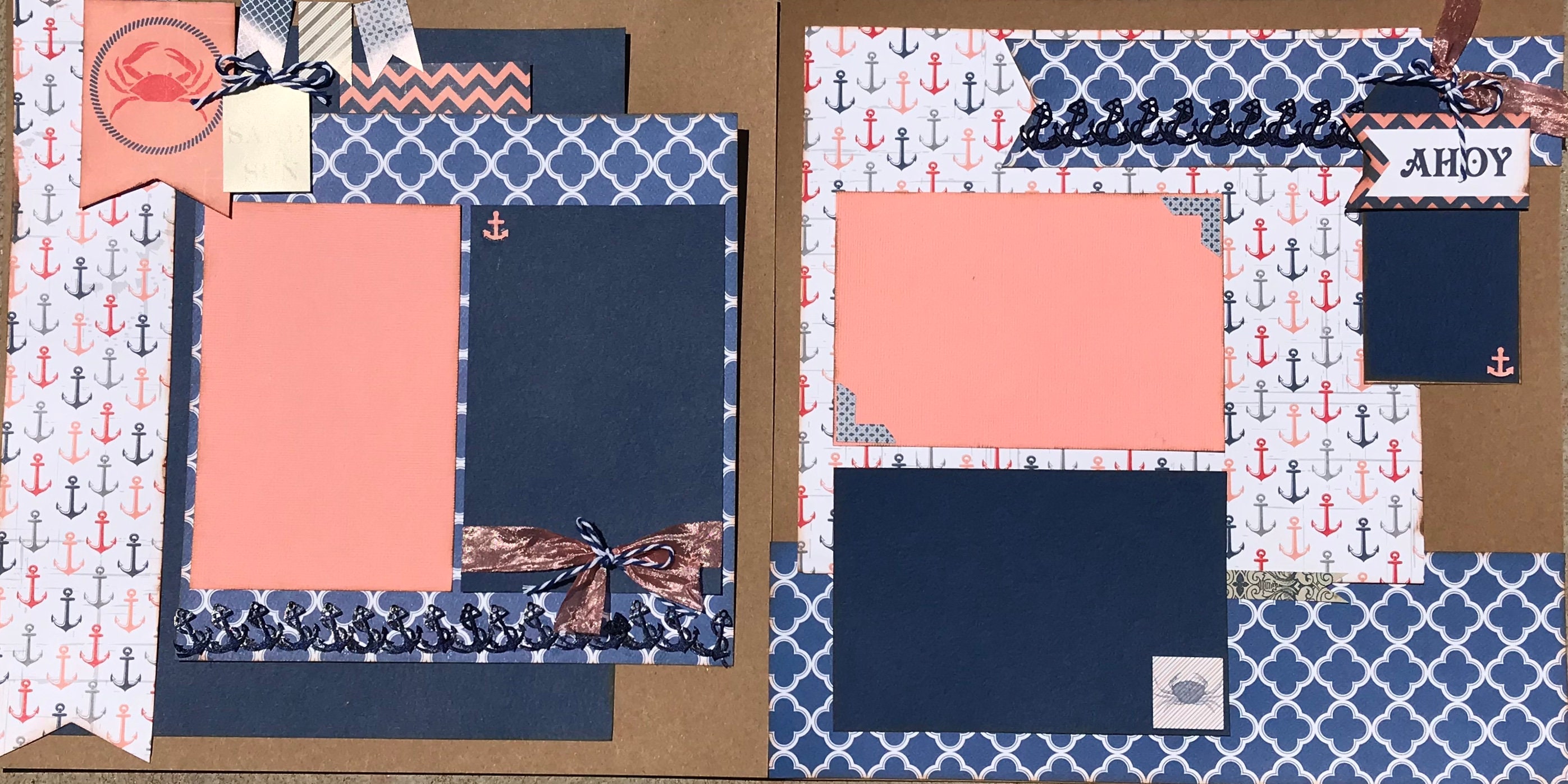 Ahoy Sea Sand And Sun Cruse 2 Page Scrapbooking - 