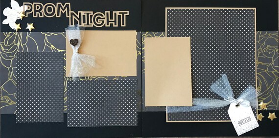 Prom Night , 2 Page Scrapbooking Layout Kit or Pre Made Scrapbooking Page