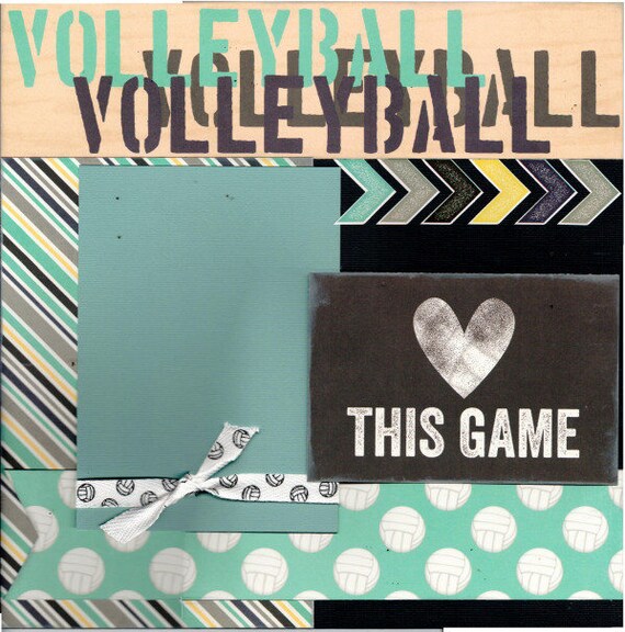 Love this Game Volleyball 2 Page Scrapbooking Layout Kit