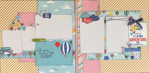 Let Your Dreams Take Flight 2 Page Scrapbooking layout Kit or Premade Scrapbooking Pages