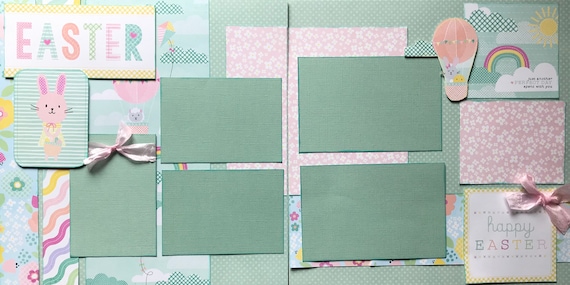 Easter - Just Another Perfect Day with You - 2 Page Scrapbooking Layout Kit or Premade Scrapbooking Pages