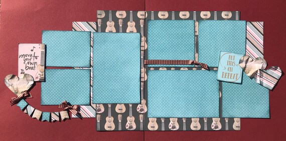Move to Your Own Beat - Put This on Repeat 2 Page Scrapbooking Layout Kit or Premade Scrapbooking Pages