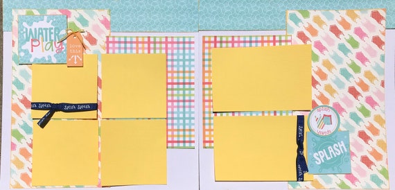 Water Play - Splish splash! 2 page Scrapbooking Layout Kit or Premade Pages