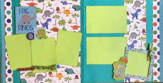 I Dig Dinos! - Adventure 2 Page Scrapbooking Layout Kit or Premade Pages