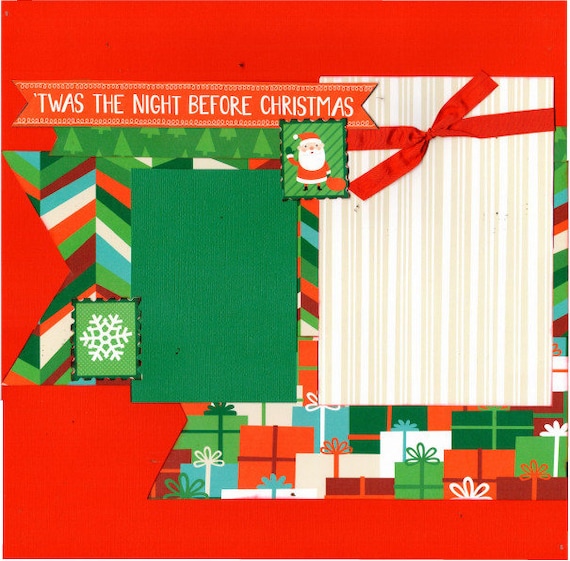 Twas the Night Before Christmas 2 Page Scrapbooking layout Kit