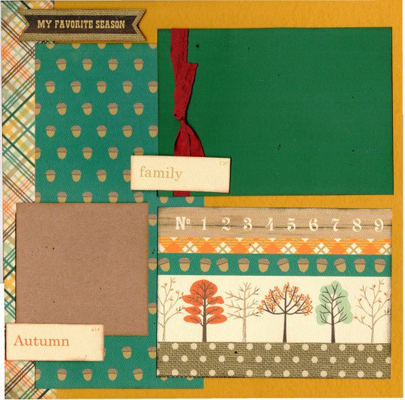 My Favorite Season - Autumn 2 Page Scrapbooking Layout Kit