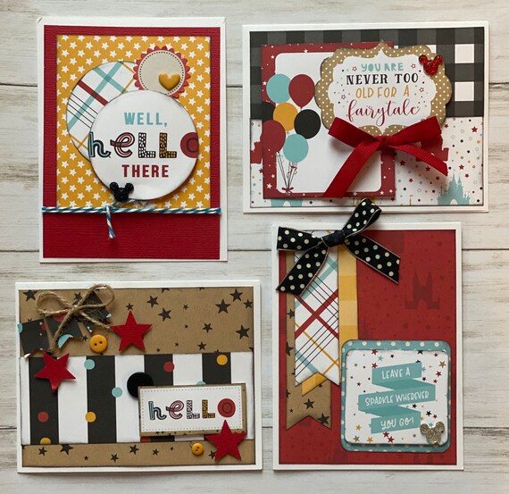 Disney Inspired Themed Card Kit- 4 pack