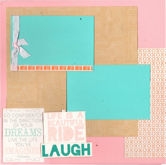 Life is a Beautiful Ride - Go Confidently in the Direction of your Dreams... 2 Page Scrapbooking Layout Kit