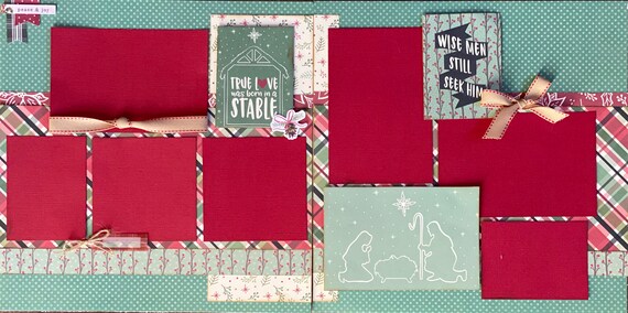 True Love Was Born in a Stable - Wise Men Still Seek Him 2 Page Scrapbooking layout Kit or Premade Scrapbooking Pages