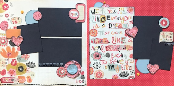 With You, It's Like a Dream 2 page Scrapbooking Layout Kit or Scrapbooking Premade Pages