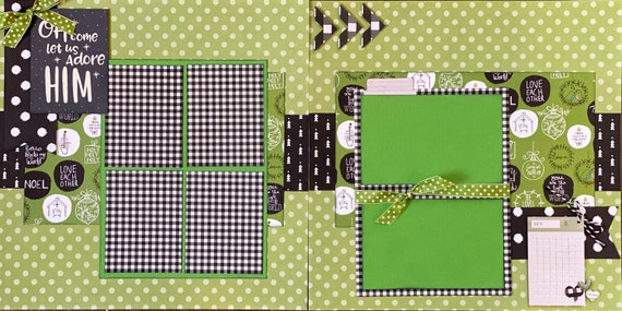 Oh Come Let Us Adore Him 2 Page Scrapbooking layout Kit or Premade Scrapbooking Pages