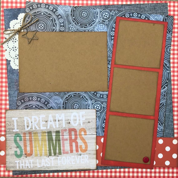 I Dream of Summers that Last Forever **Single** Page Scrapbooking Layout Kit