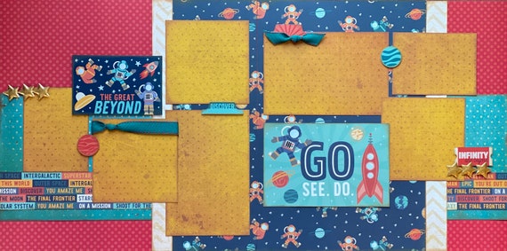 The Great Beyond - GO. SEE. DO. 2 Page Scrapbooking Layout Kit or Premade Scrapbooking Pages