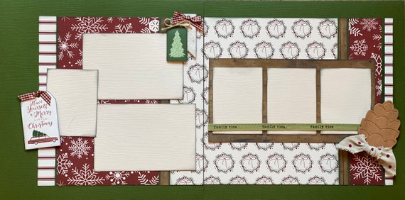 Have Yourself a Merry Little Christmas 2 Page Scrapbooking Layout Kit or Premade Scrapbooking Pages