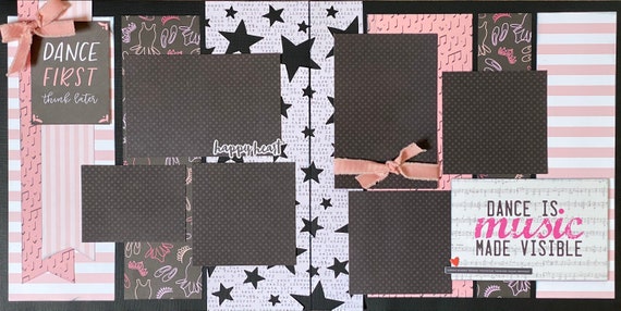 Dance First - Think Later - Dance is Music Made Visible 2 page scrapbooking layout kit or Premade Scrapbooking Pages