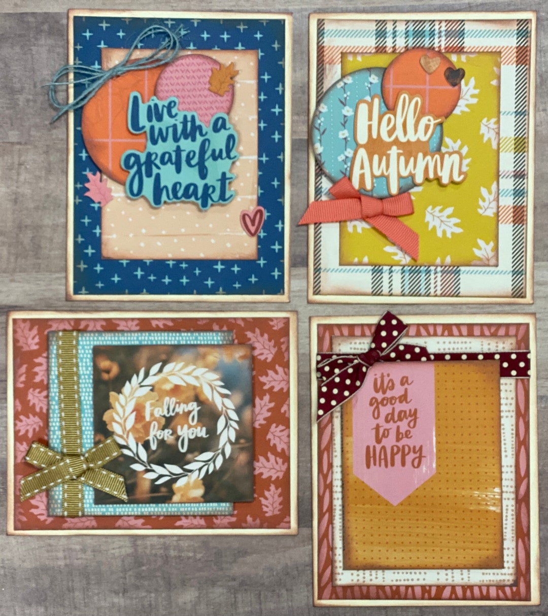 Happy Autumn, DIY Fall Themed Card Kit 4 Pack DIY Card Kit Fall Card ...