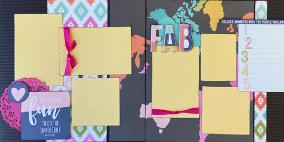 It's Kind of Fun to do the Impossible - FAB 2 Page Scrapbooking layout KIt or Premade Scrapbooking Pages