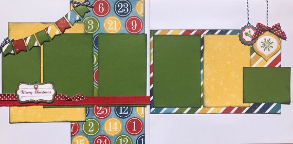 Merry Christmas - Days of Christmas 2 Page Scrapbooking layout Kit or Premade Scrapbooking Pages