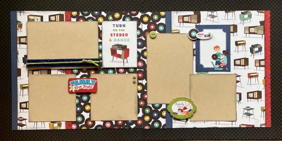 Turn on the Stereo and Dance - Family Fun Night 2 page scrapbooking layout Kit or Premade Scrapbooking Pages